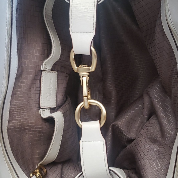 Cole Haan Huarache tote off white with wooden handles - Picture 2 of 6